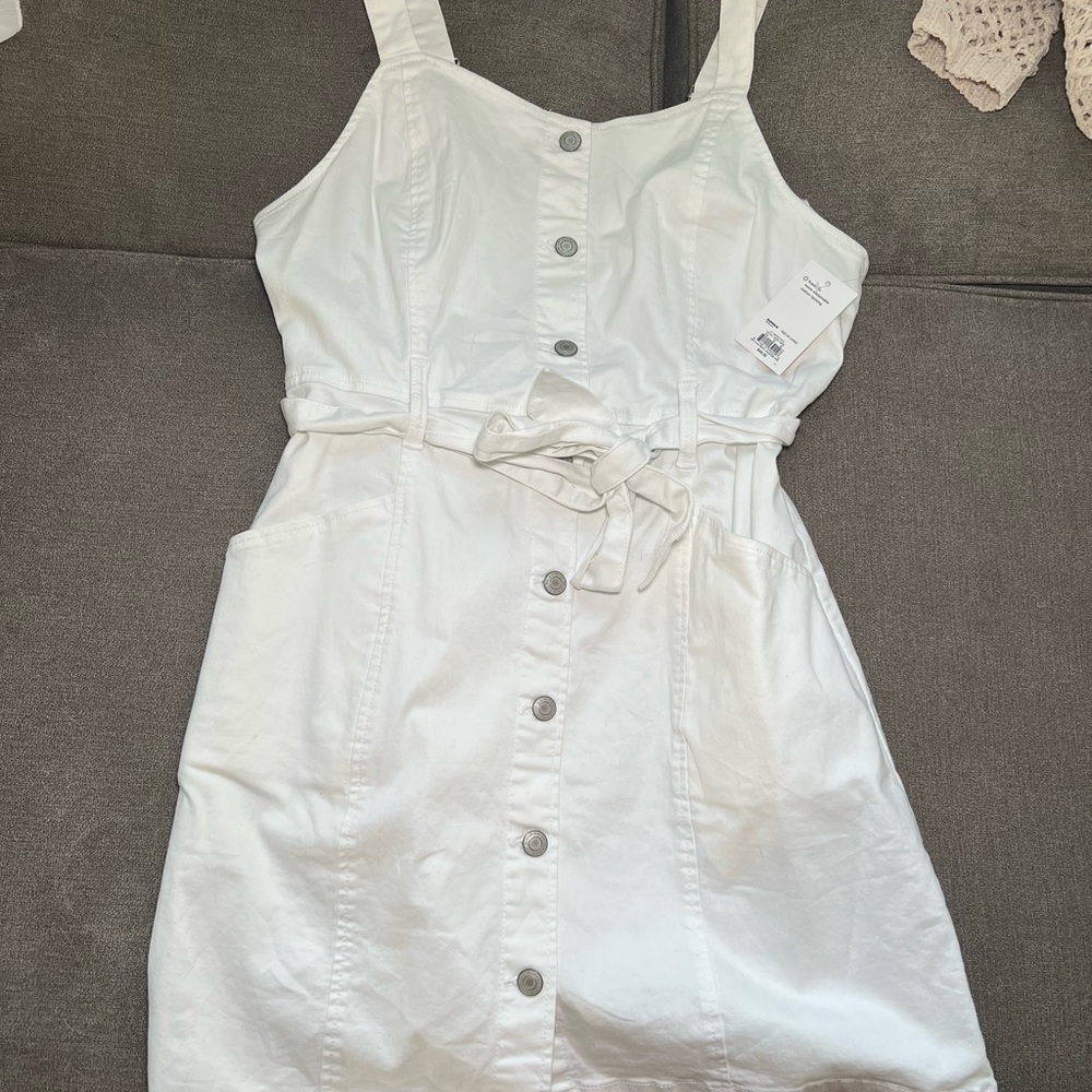 Women’s white denim mini dress, size XXL